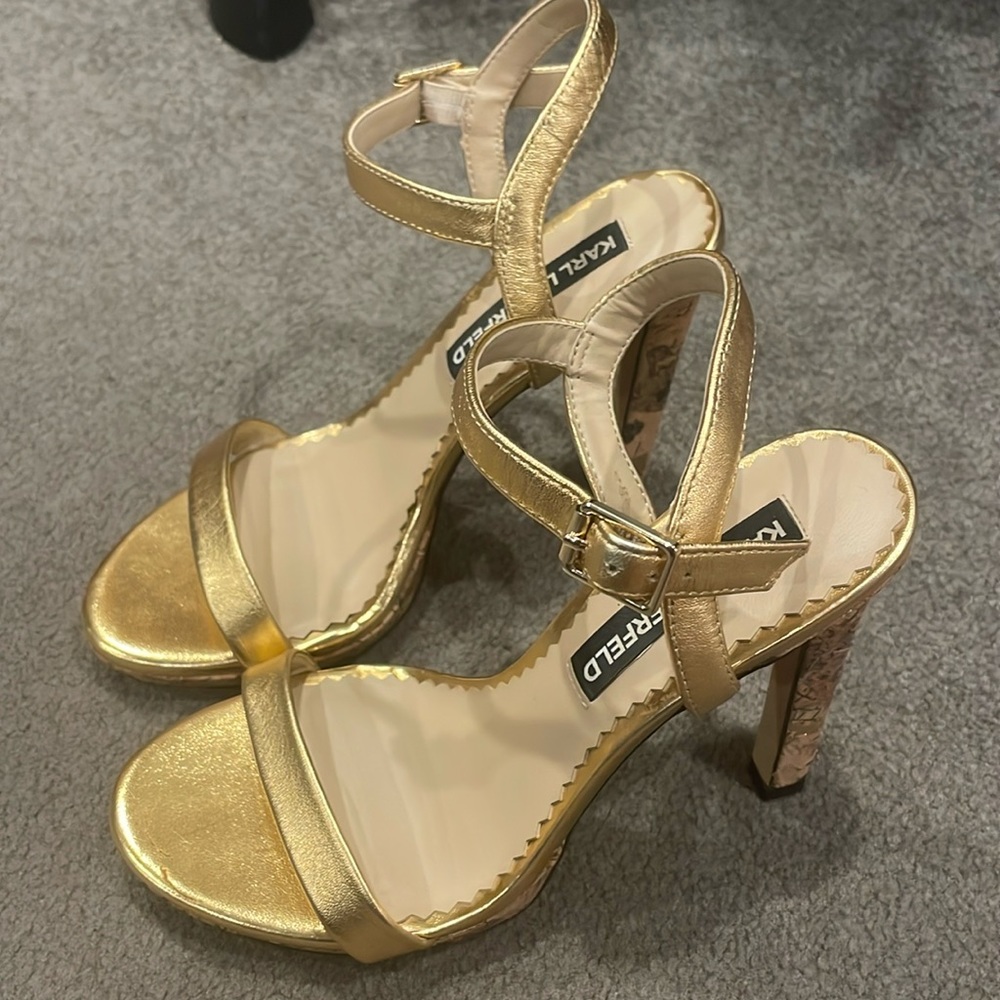 Karl Lagerfeld Paris Gold Heels